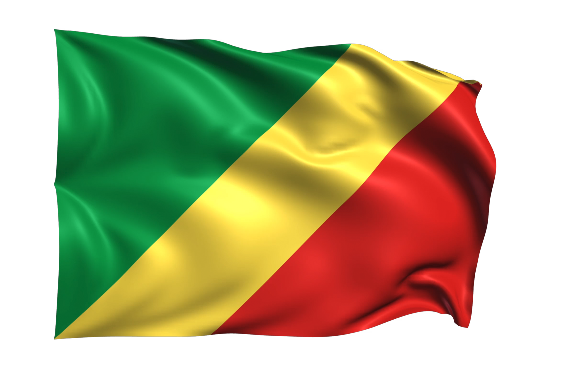 Congo Republic Waving flag Realistic Transparent Background 15309667 PNG