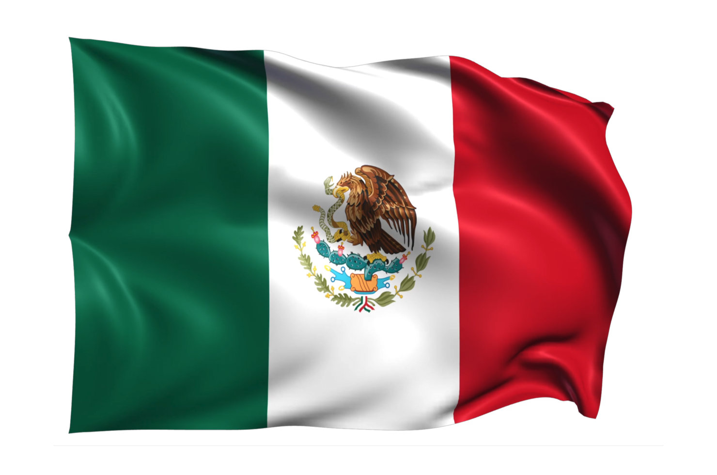 bandeira do méxico fundo transparente realista png