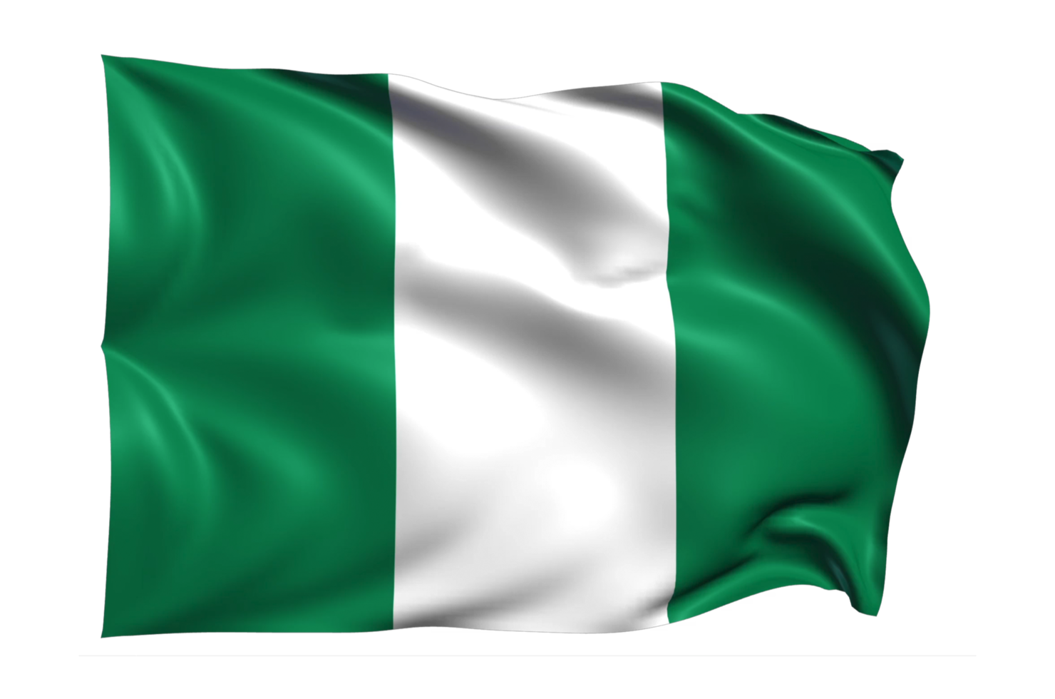 nigeria vinka flagga realistisk transparent bakgrund png