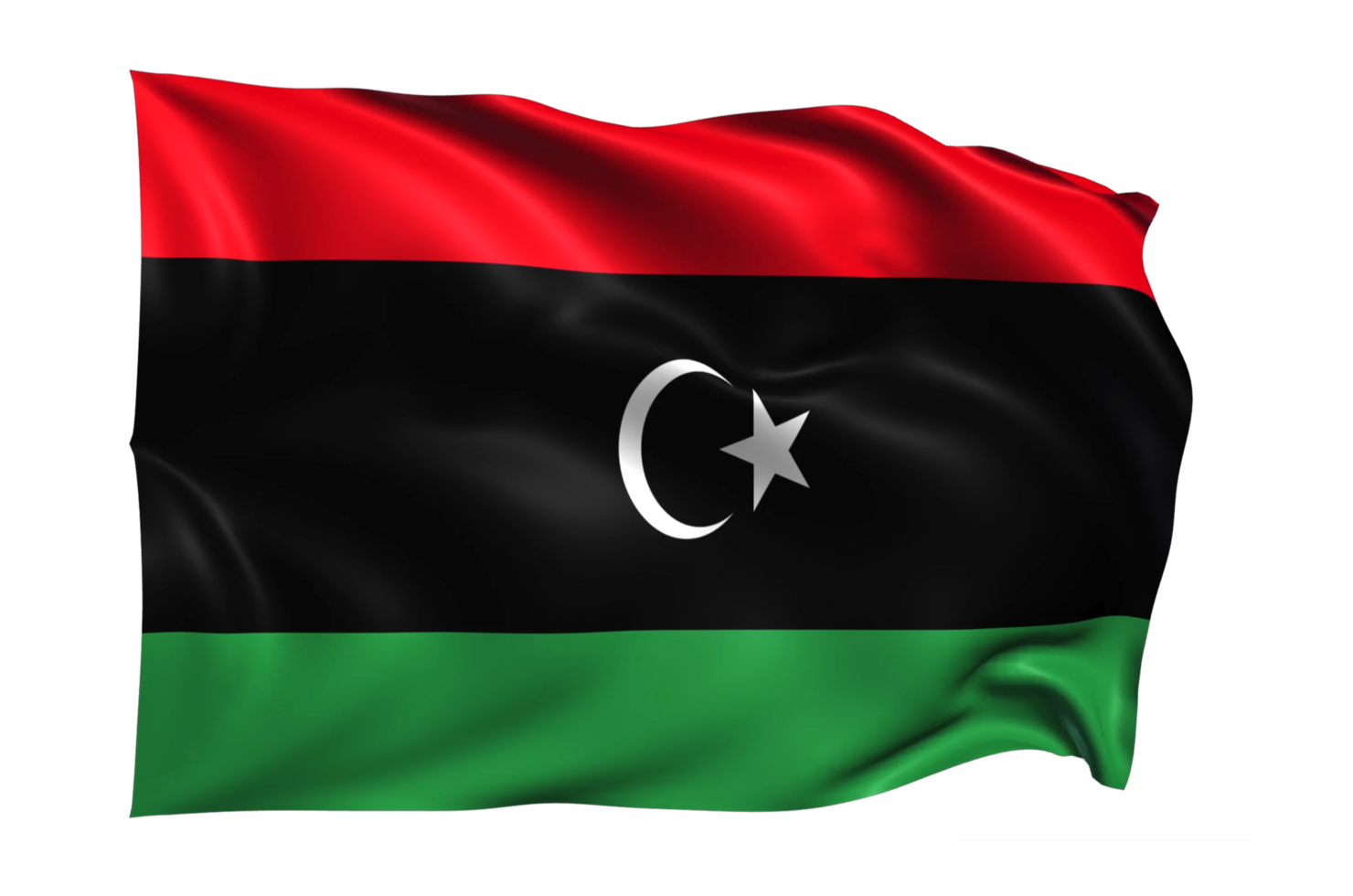 libyen wehende flagge realistischer transparenter hintergrund png