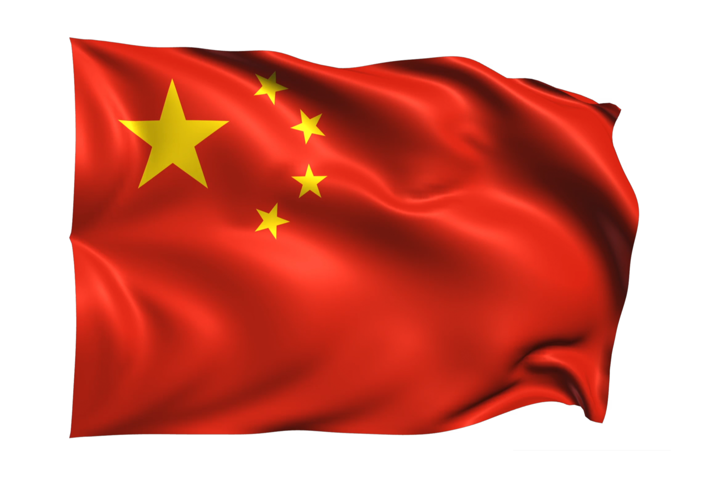 China Waving flag Realistic Transparent Background png