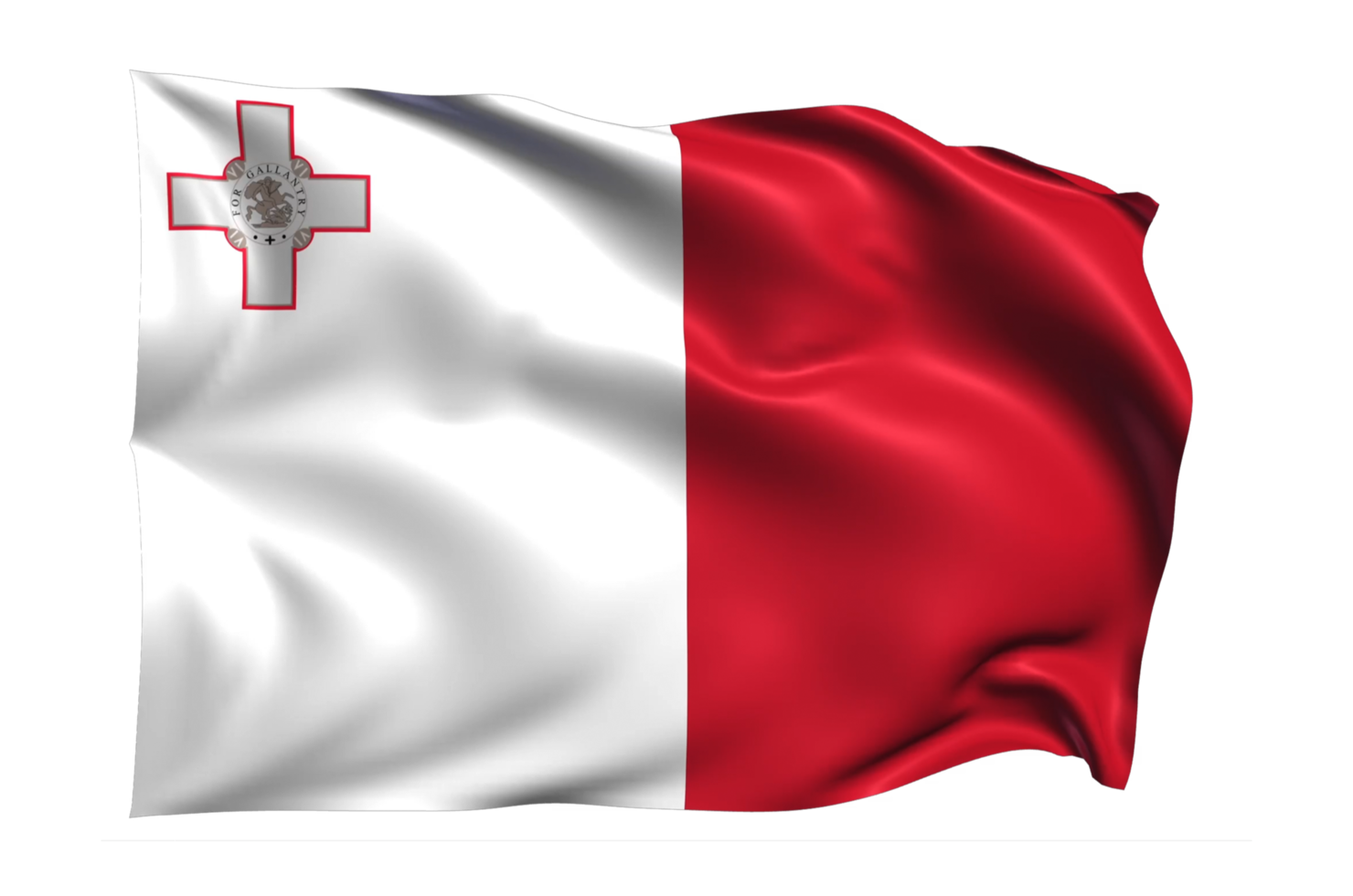 Malta Waving flag Realistic Transparent Background png