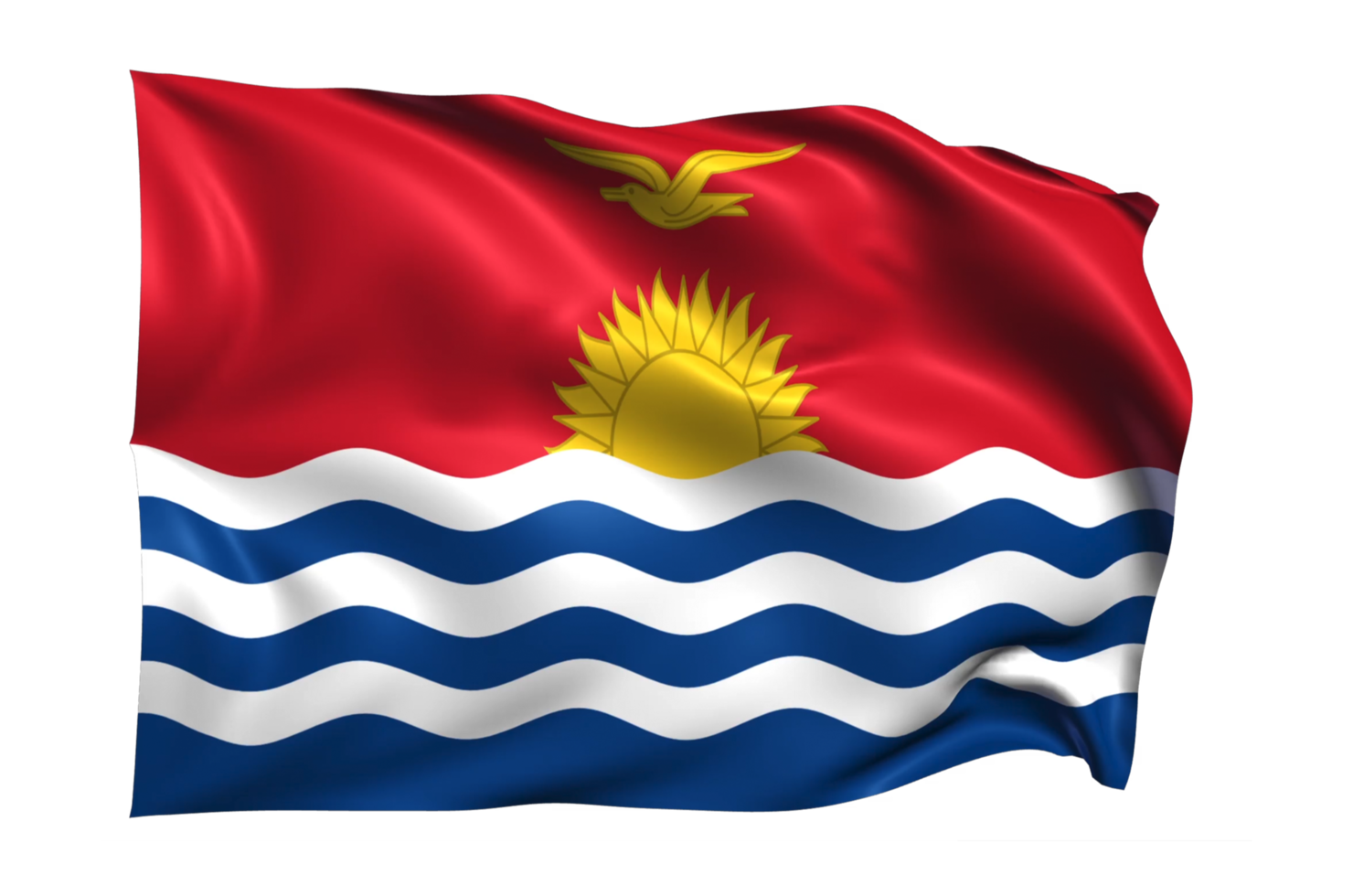 Kiribati golvend vlag realistisch transparant achtergrond png