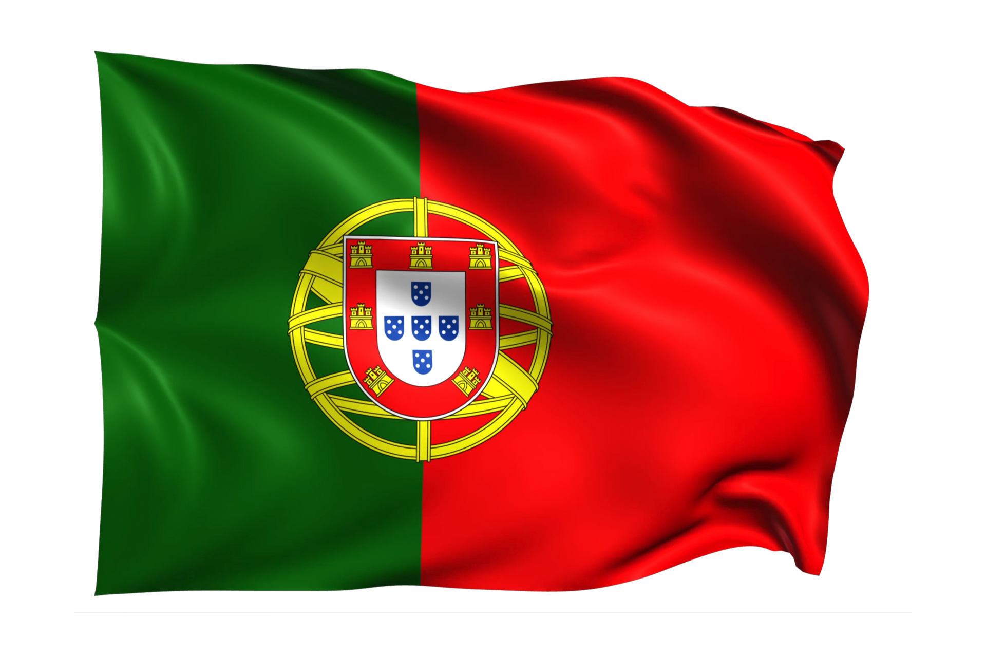 Portugal Waving flag Realistic Transparent Background 15309693 PNG