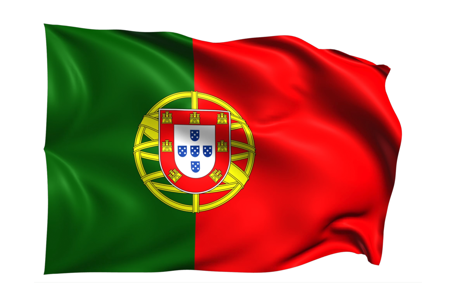 portugal bandeira acenando fundo transparente realista png