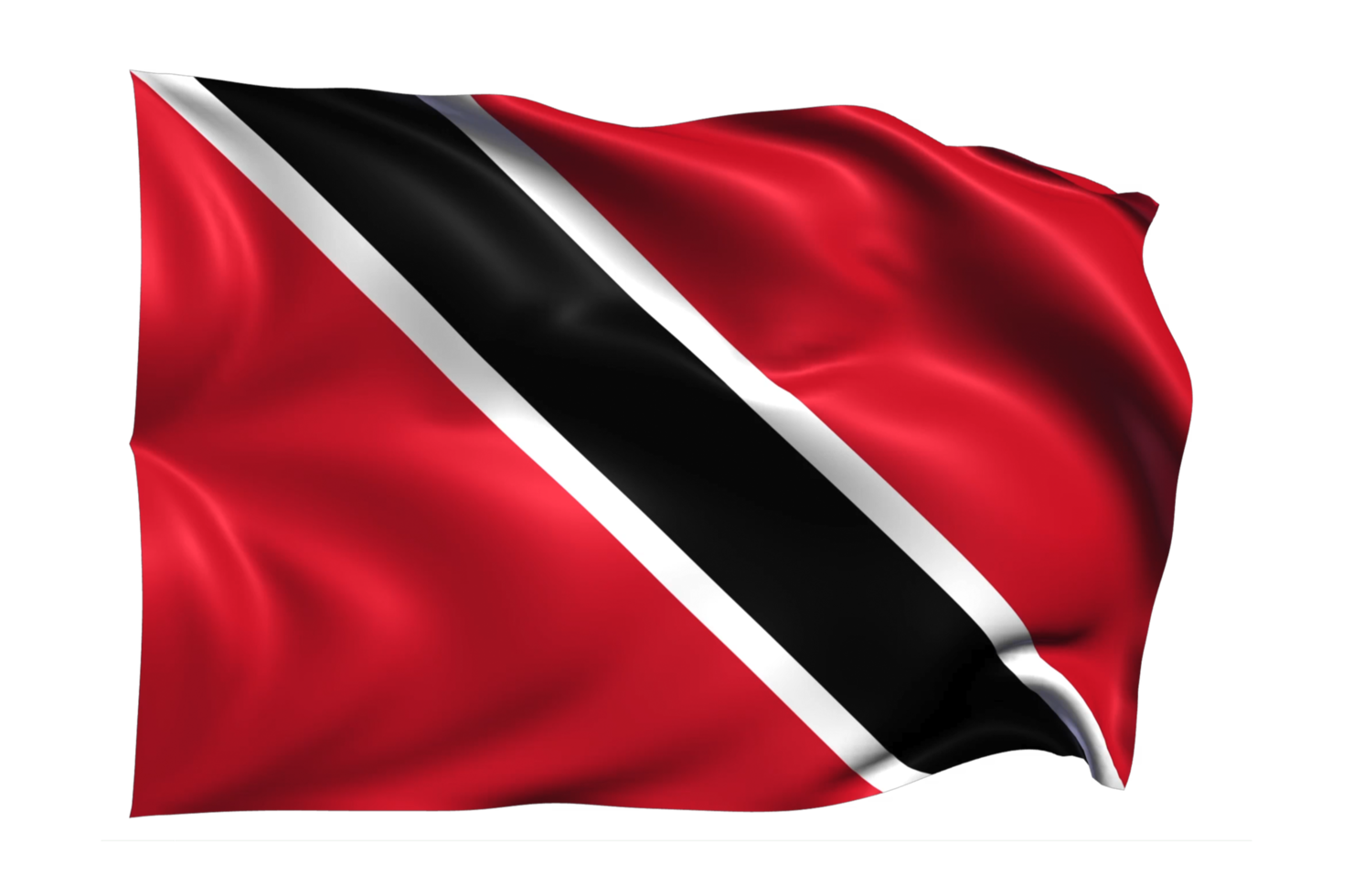 trinidad et tobago agitant le drapeau fond transparent réaliste png
