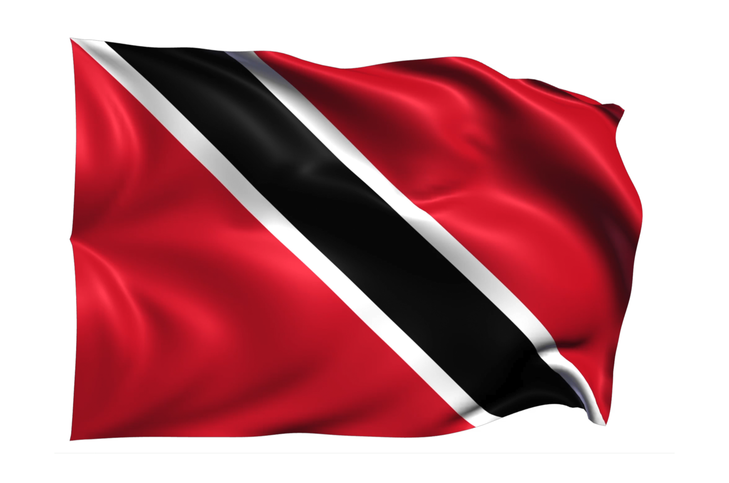 Trinidad and Tobago Waving flag Realistic Transparent Background png
