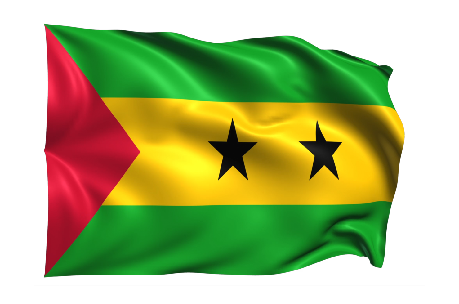 Sao Tome and Principe Waving flag Realistic Transparent Background