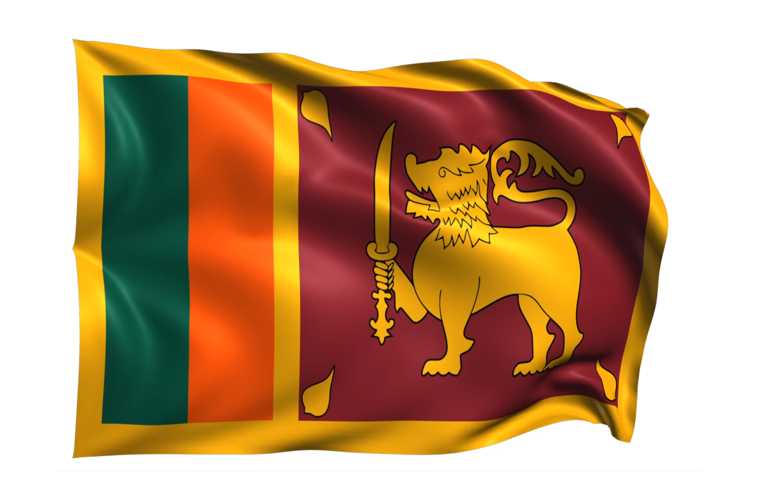 sri lanka vinka flagga realistisk transparent bakgrund png