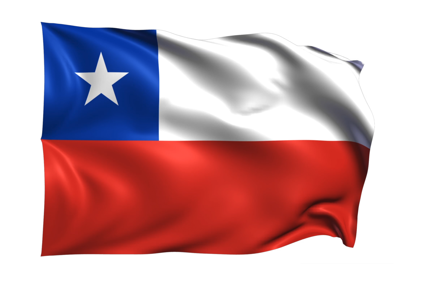 Chile Waving flag Realistic Transparent Background png