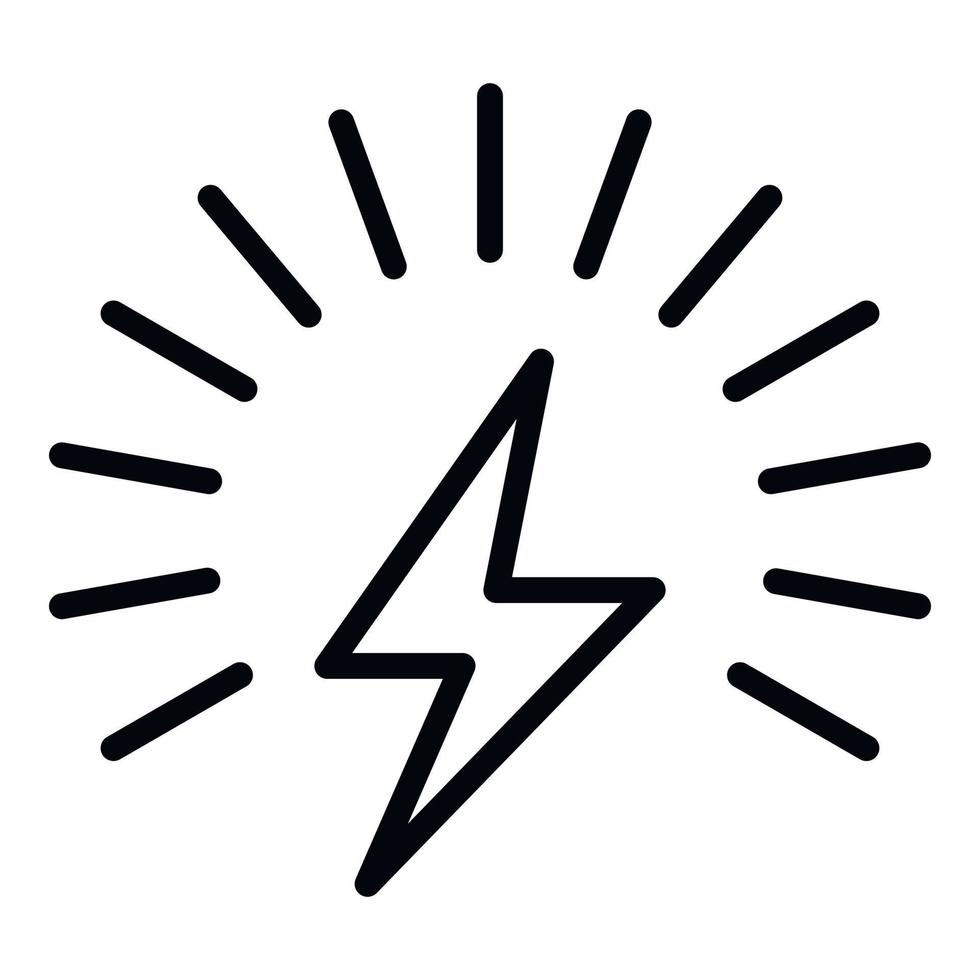 Energy bolt icon, outline style vector