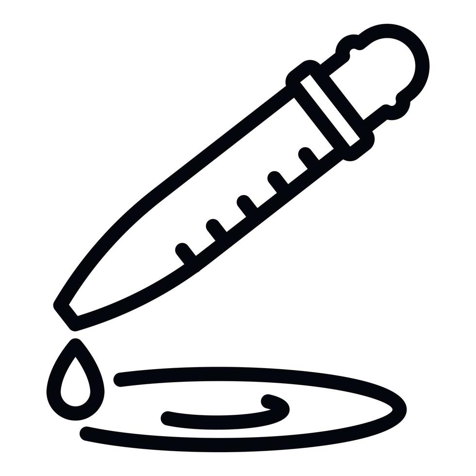 Blood test pipette icon, outline style vector