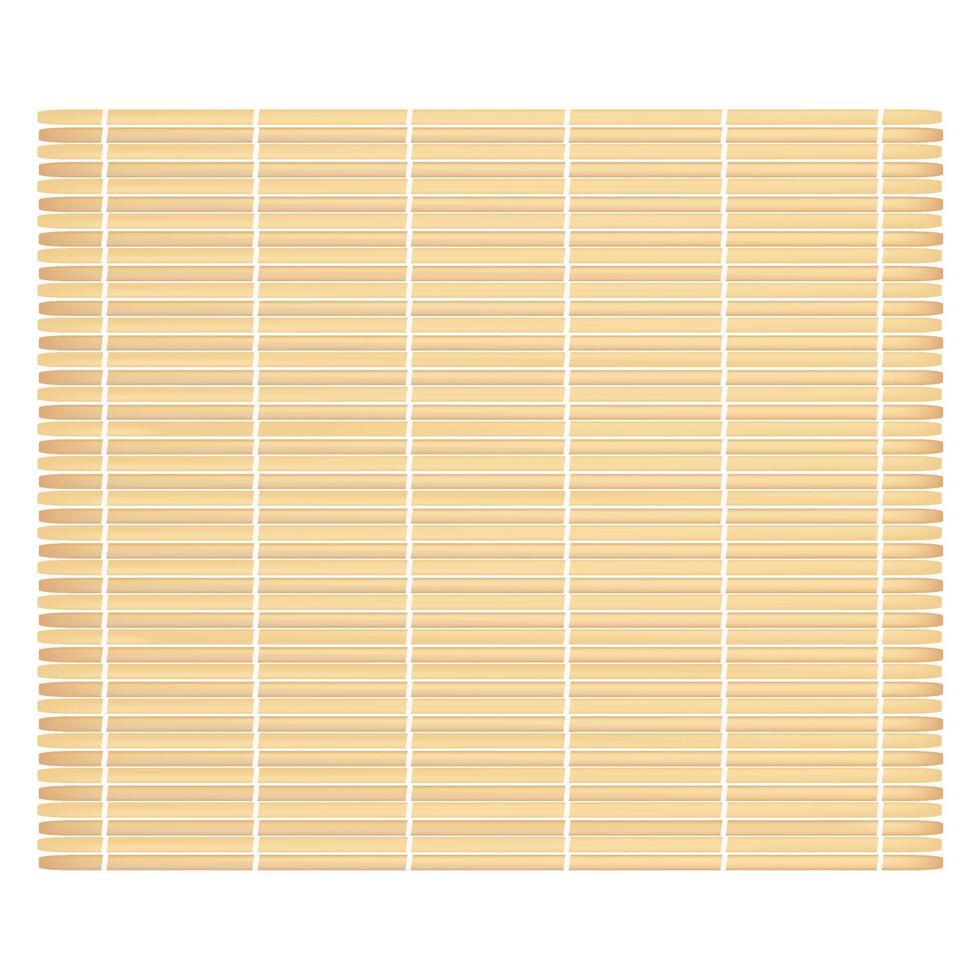 Bamboo mat for sushi on a white background. Ecology concept. Isolated objects. Vector image