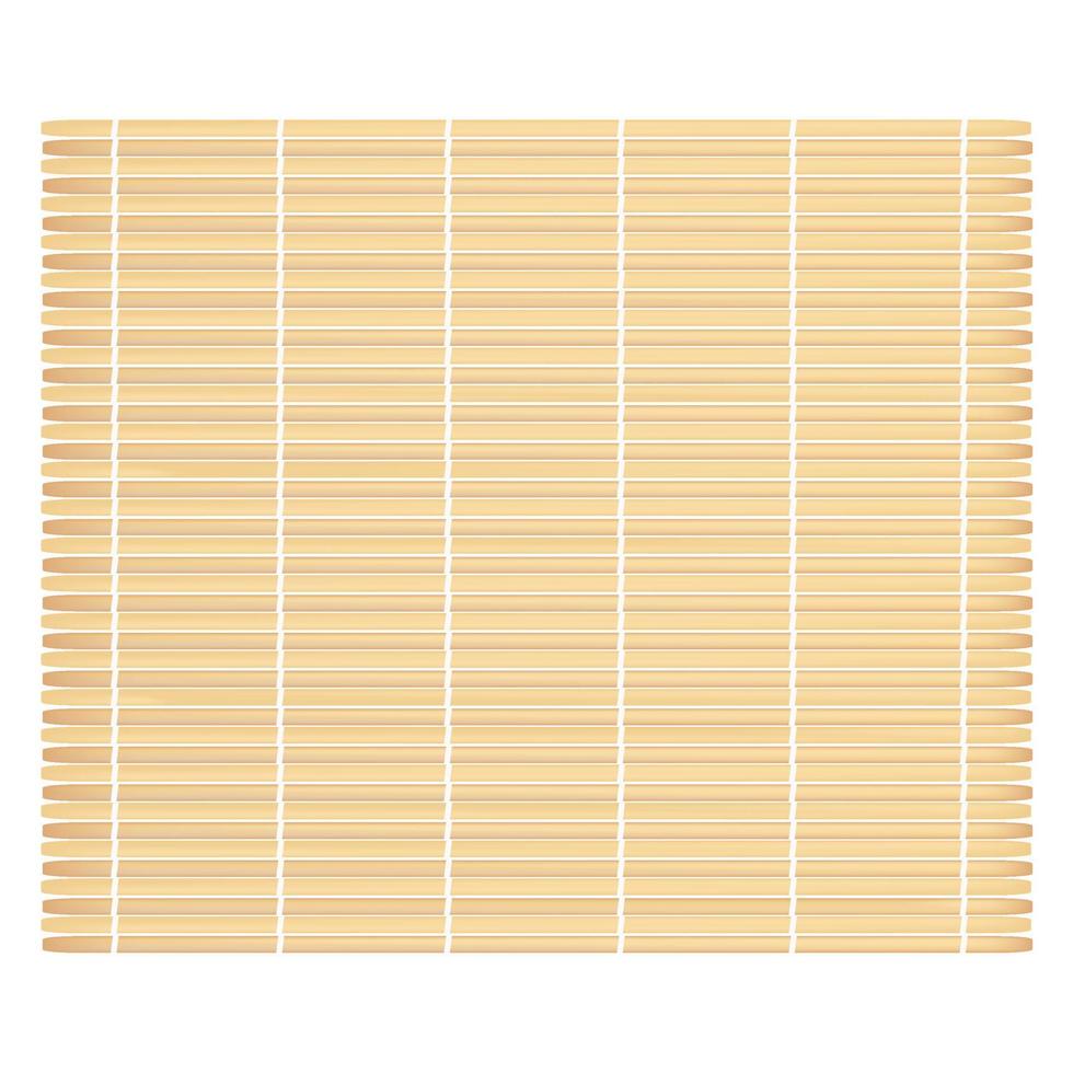 Bamboo mat for sushi on a white background. Ecology concept. Isolated objects. Vector image