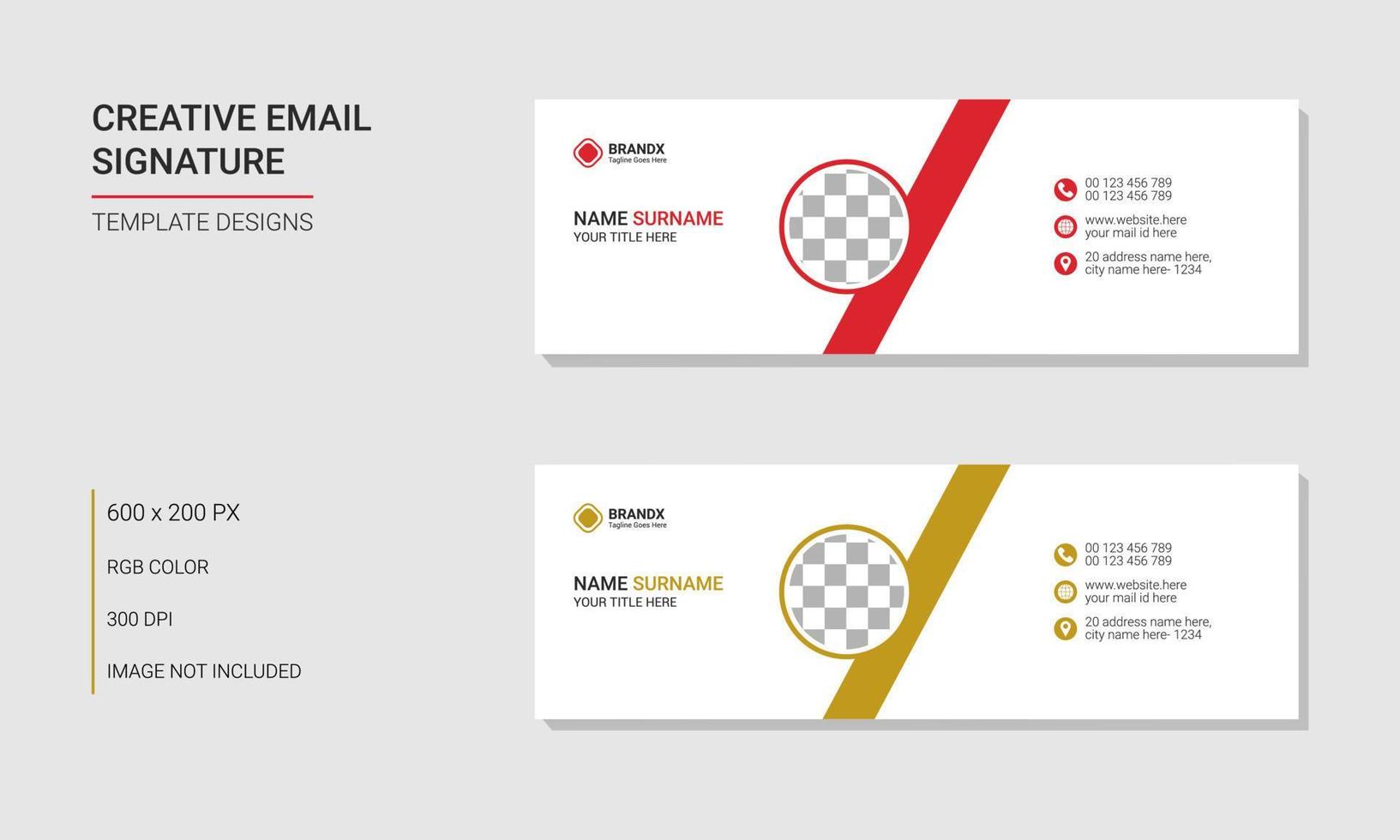 Business Email Signature Template Designs vector