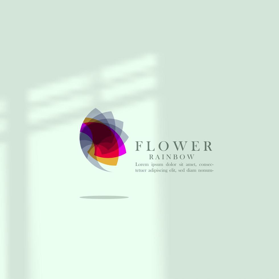 logo icono diseño letra p forma flores transparente colorido simple eps 10 vector