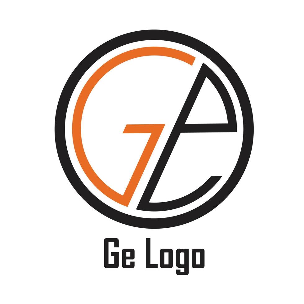 diseño de logotipo listo para imprimir ge vector