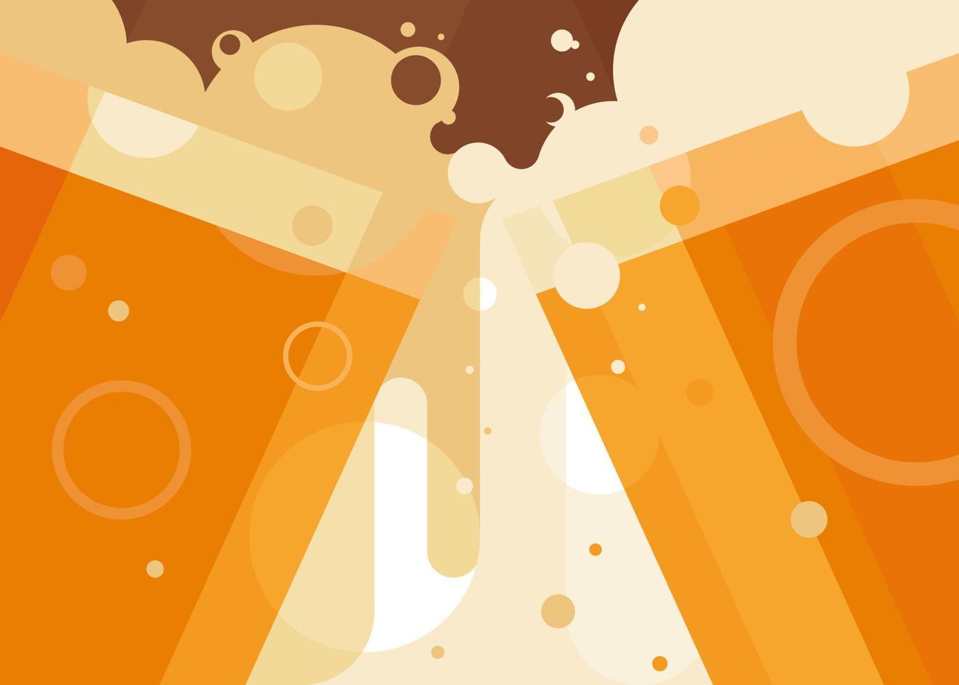 Banner with two mugs of beer. vector