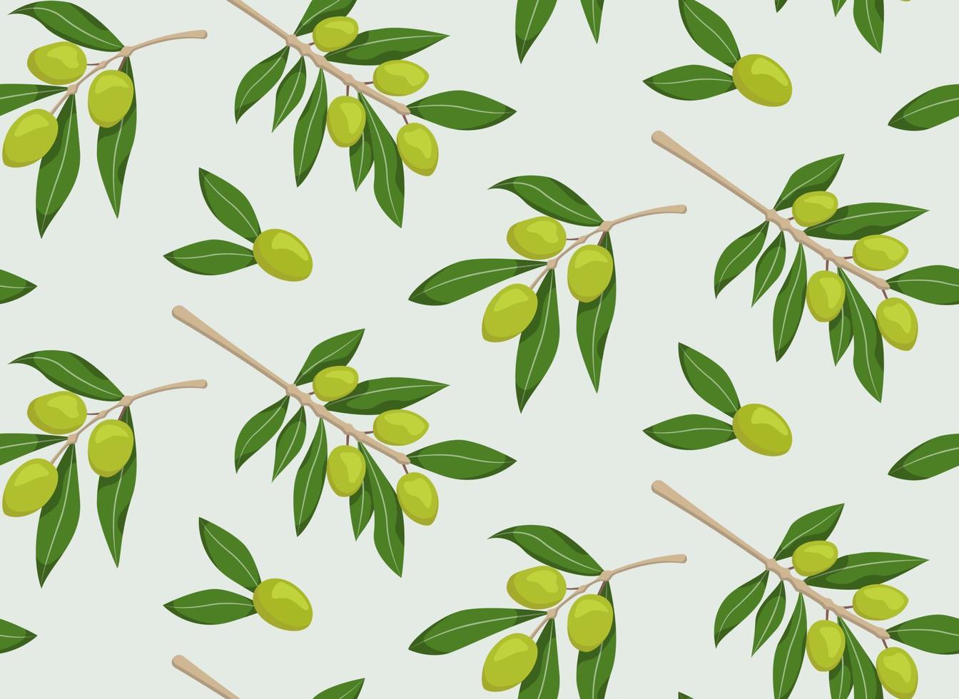 Seamless pattern with green olives. vector