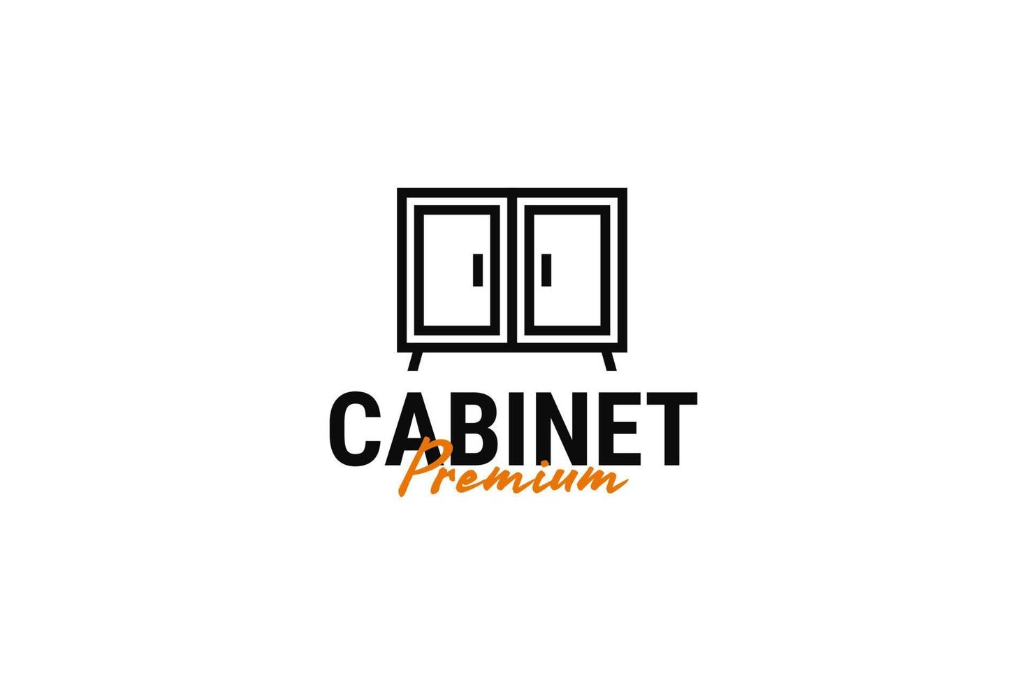 Minimalist cabinet door logo design vector template illustration