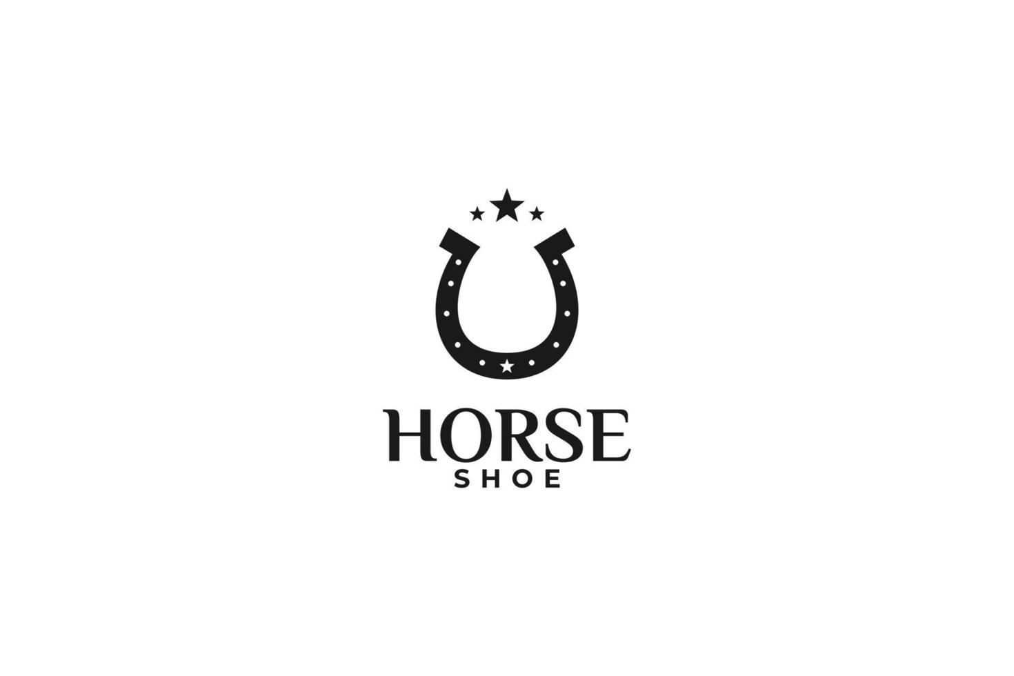 Flat horse shoe logo design template illustration vector