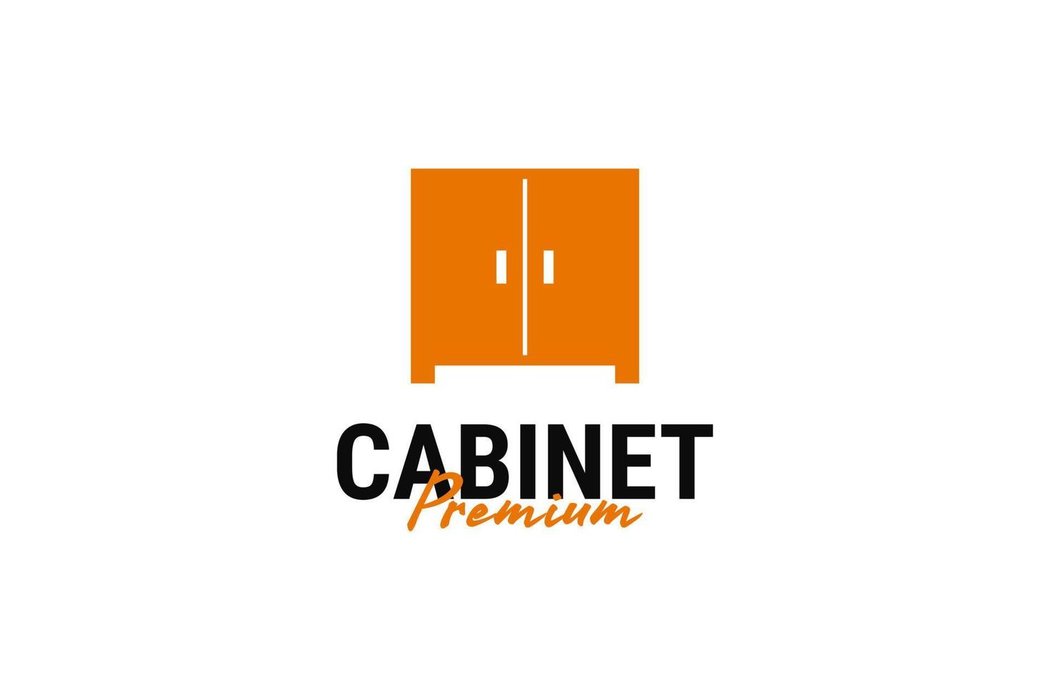 Minimalist cabinet door logo design vector template illustration