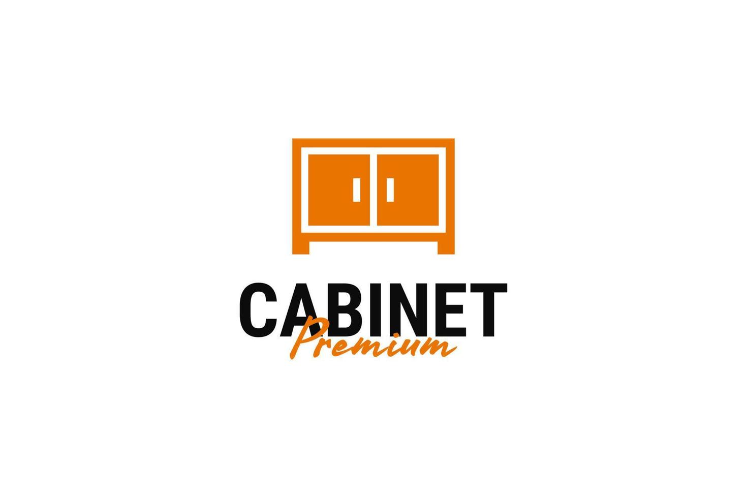 Minimalist cabinet door logo design vector template illustration