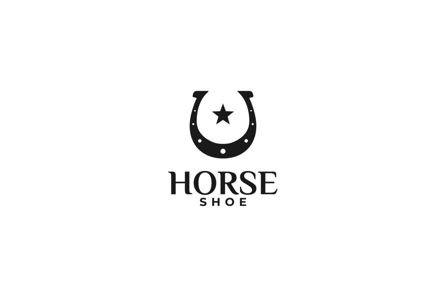 Flat horse shoe logo design template illustration vector
