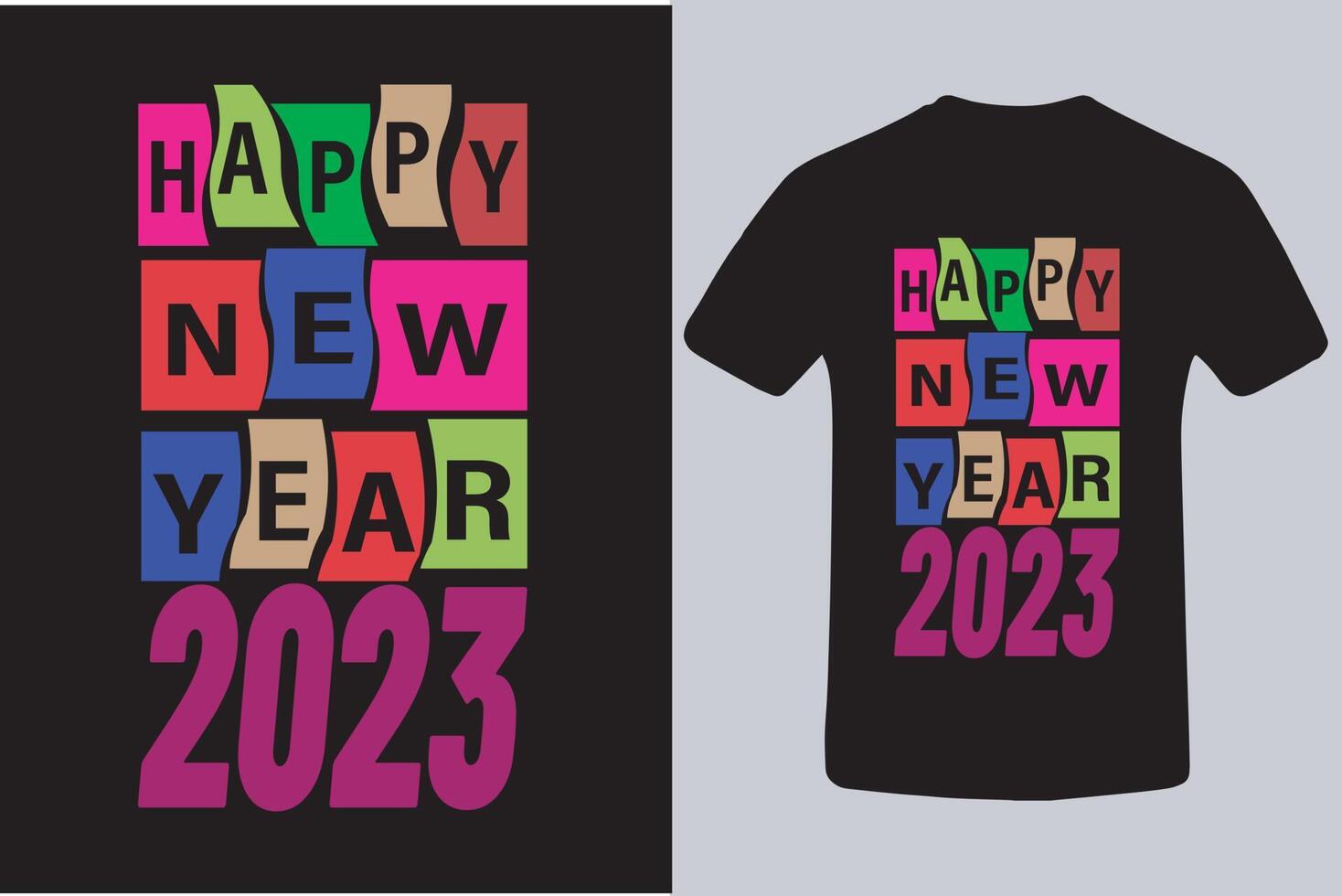 2023 t shirt design, new year t shirt design 2023 15309983 Vector Art