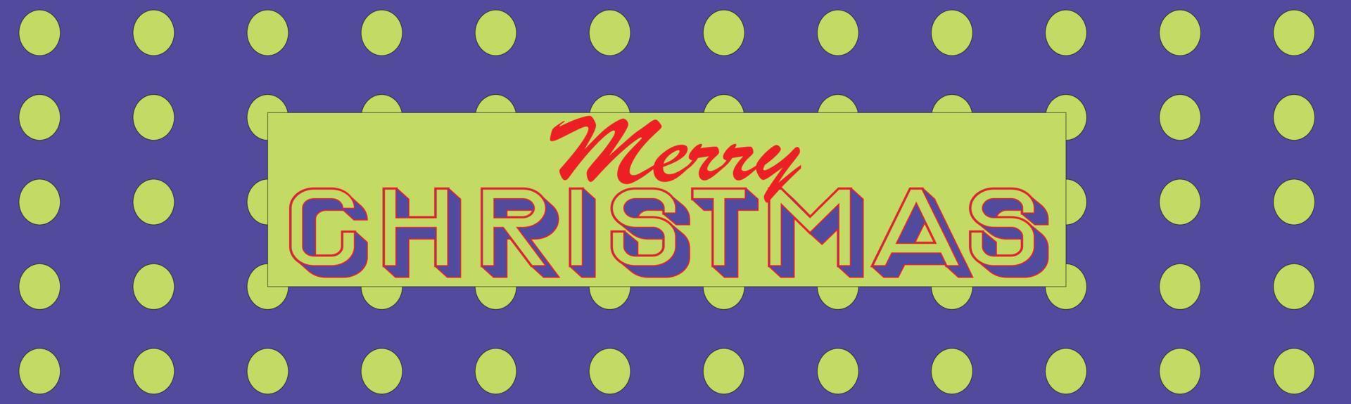 banner web horizontal de feliz navidad con tipografía navideña y puntos sobre fondo de color claro, banner de saludo navideño, encabezados, carteles, tarjetas, sitio web. banner web, ilustración vectorial. vector