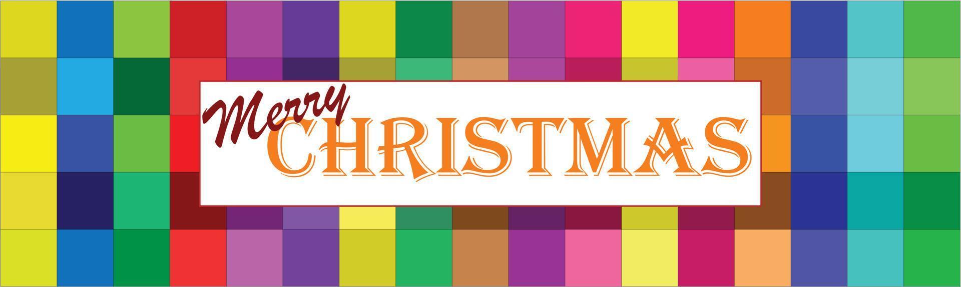 Merry Christmas horizontal web banner with Christmas Typography and rectangle Shape on color background, Chrismas greeting banner, headers, posters, cards, website. Web banner, Vector illustration.
