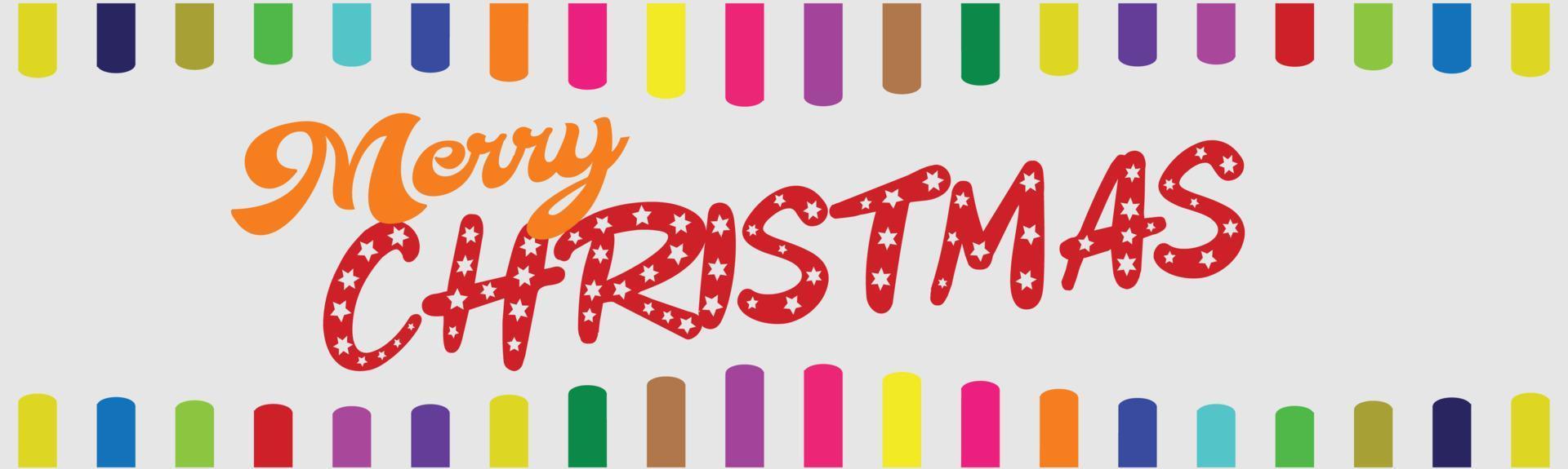 Merry Christmas horizontal web banner with Christmas Typography and Geometric Shape on color background, Chrismas greeting banner, headers, posters, cards, website. Web banner, Vector illustration.