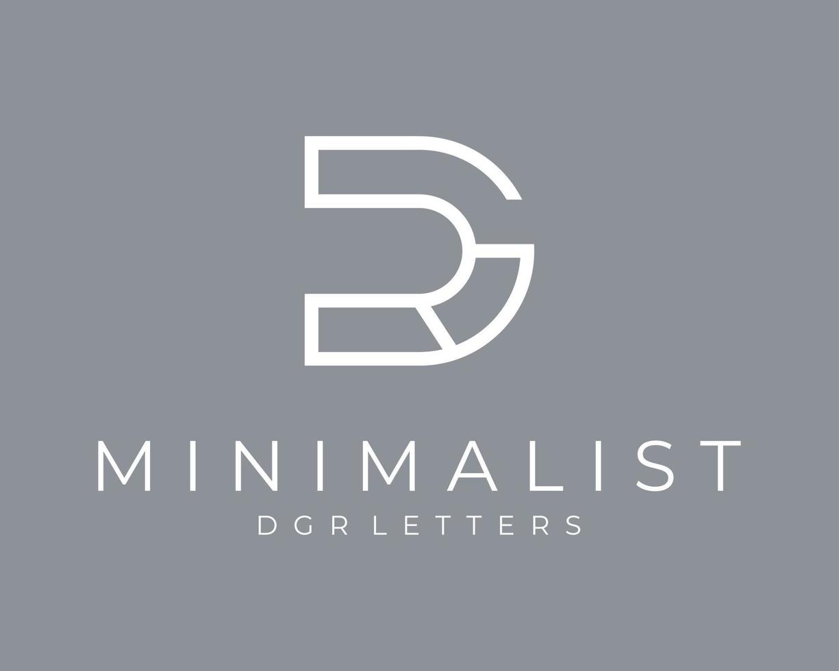 letra gr o dgr monograma línea minimalista simple moderno mínimo contemporáneo vector logo diseño