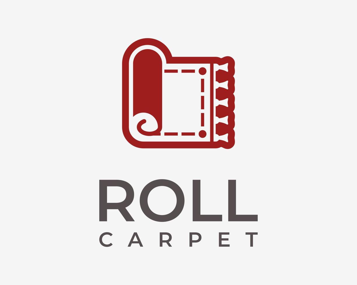 Carpet Floor Fabric Textile Rug Mat Cover Flooring Roll Up Shape Line Traditional Vector Logo Design