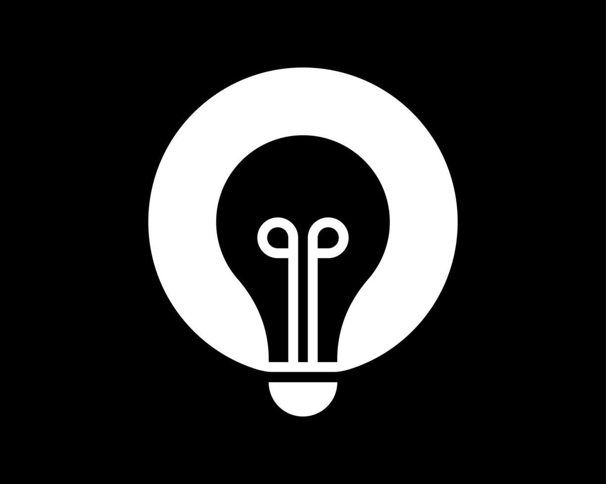 Light Bulb Lamp Innovation Electricity Invention Negative Space Circle Shape Vector Logo Design