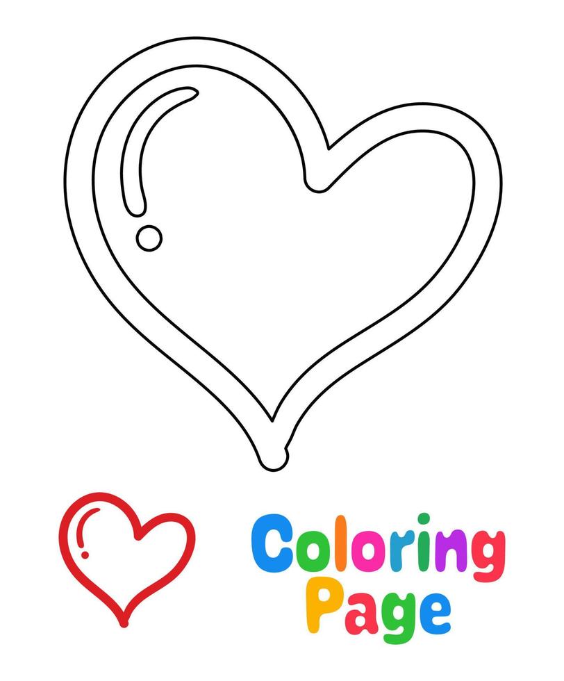 Coloring page with Heart for kids vector