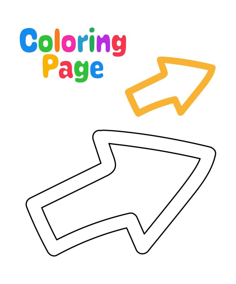 Coloring page with Arrow for kids vector