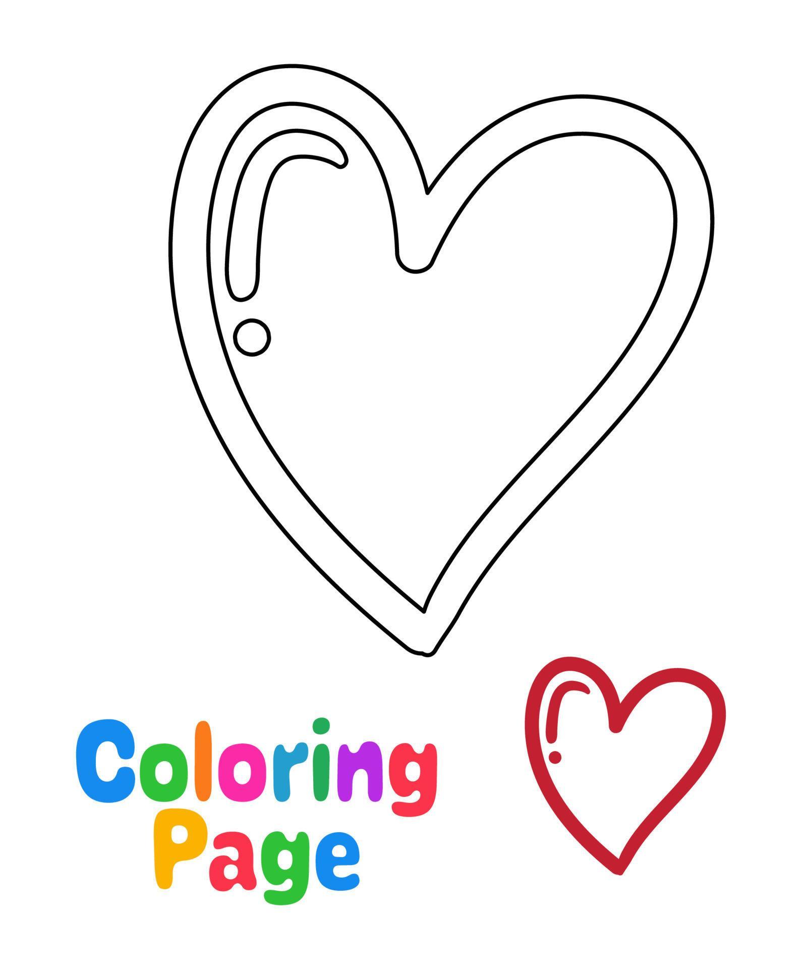 Coloring page with Heart for kids 15310305 Vector Art at Vecteezy