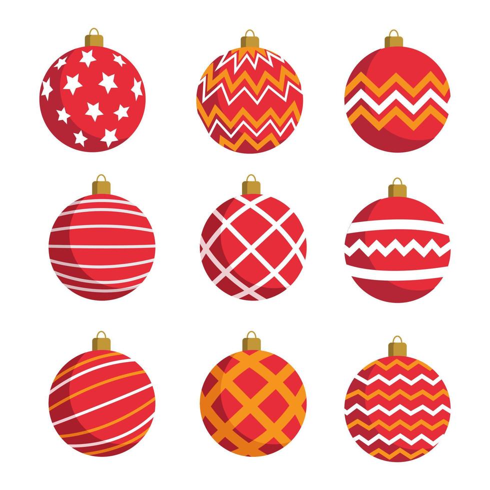 bola de navidad adornos diseño colección vector ilustración