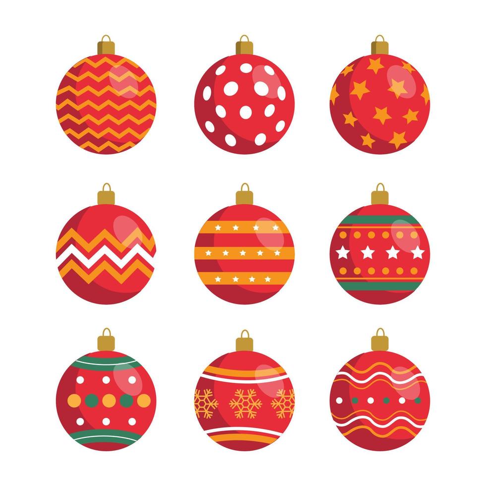 Christmas ball ornaments design collection vector illustration