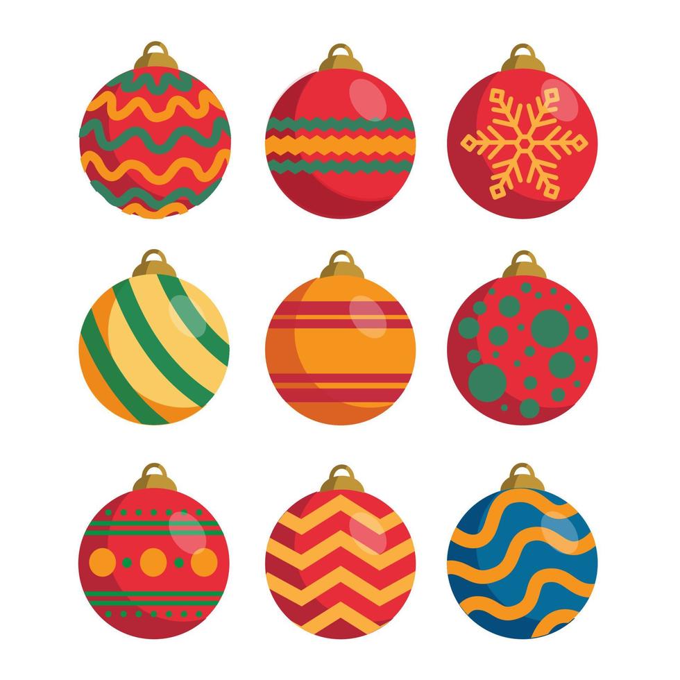 Christmas ball ornaments design collection vector illustration