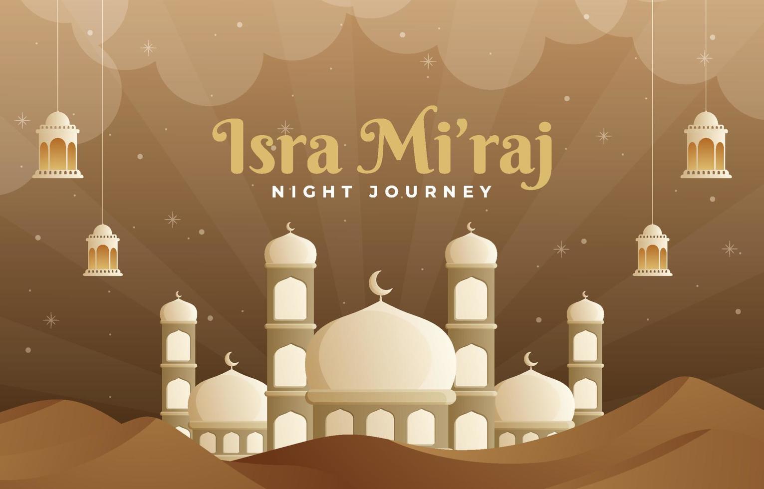 Isra Miraj The Night Journey Background vector