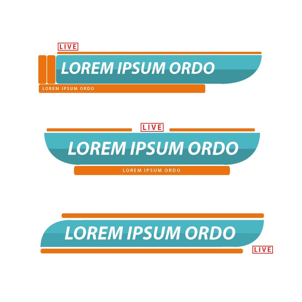 Collection of text tittle lower third vector