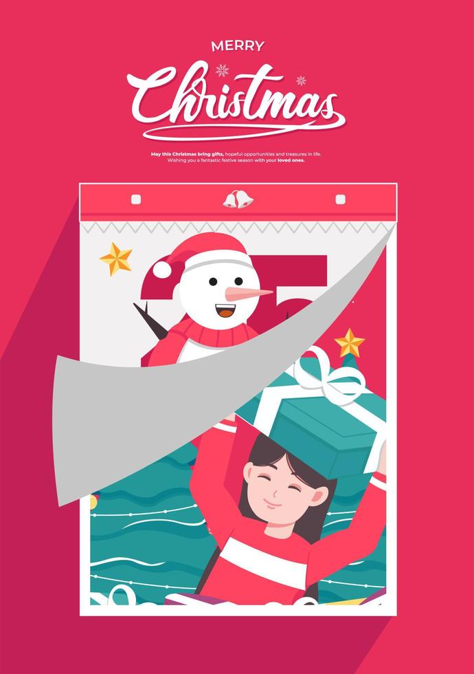 cartel de ilustración de concepto de vector de navidad