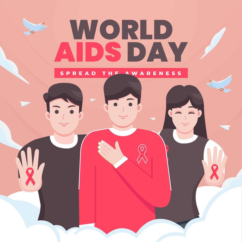 World Aids Day vector concept illustration