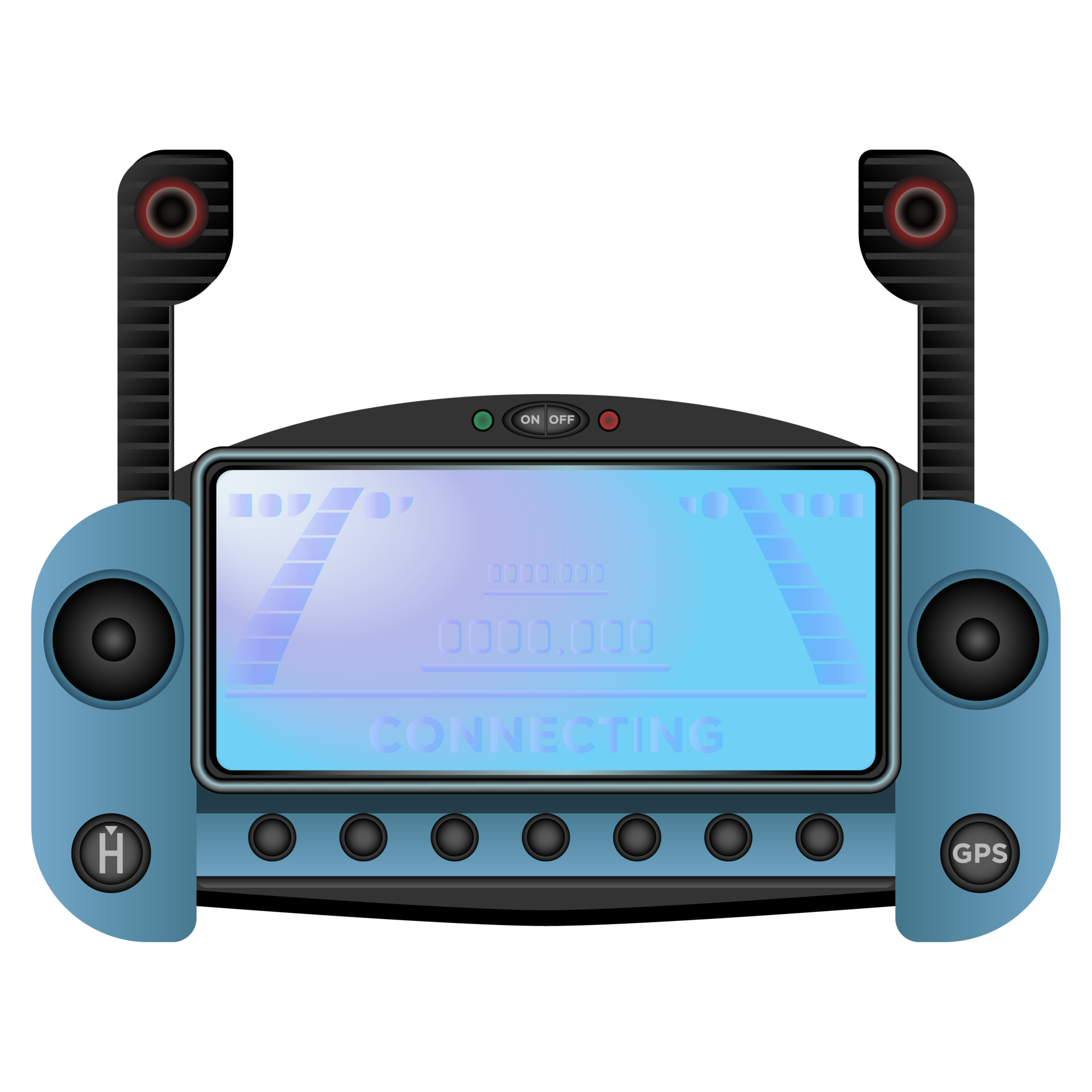 Free control remoto quadcopter en estilo realista. dron azul con cámara