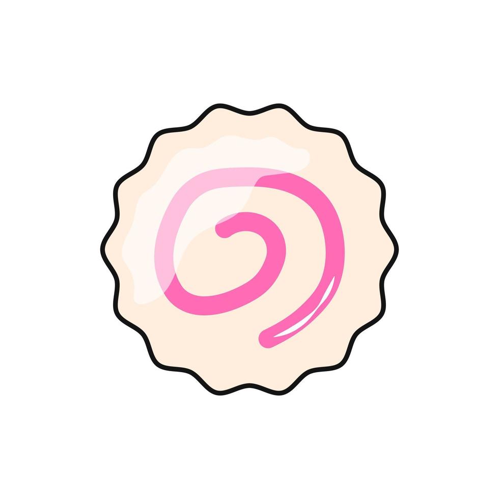 Round Piece of Kamaboko Surimi vector