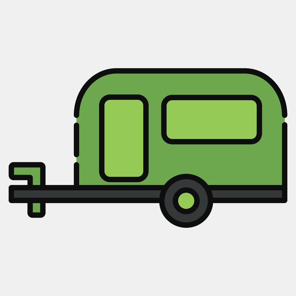 Icon caravan. Transportation elements. Icons in filled line style. Good for prints, posters, logo, sign, advertisement, etc. vector