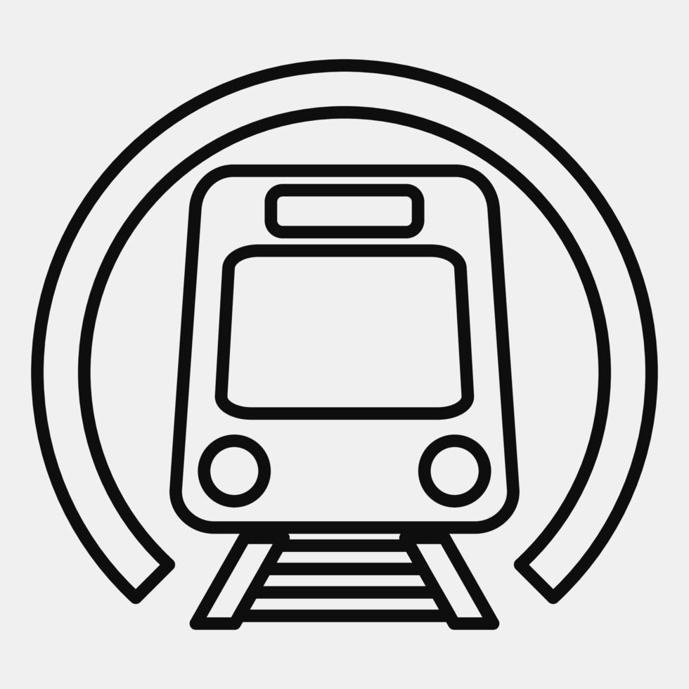 Icon metro. Transportation elements. Icons in line style. Good for prints, posters, logo, sign, advertisement, etc. vector