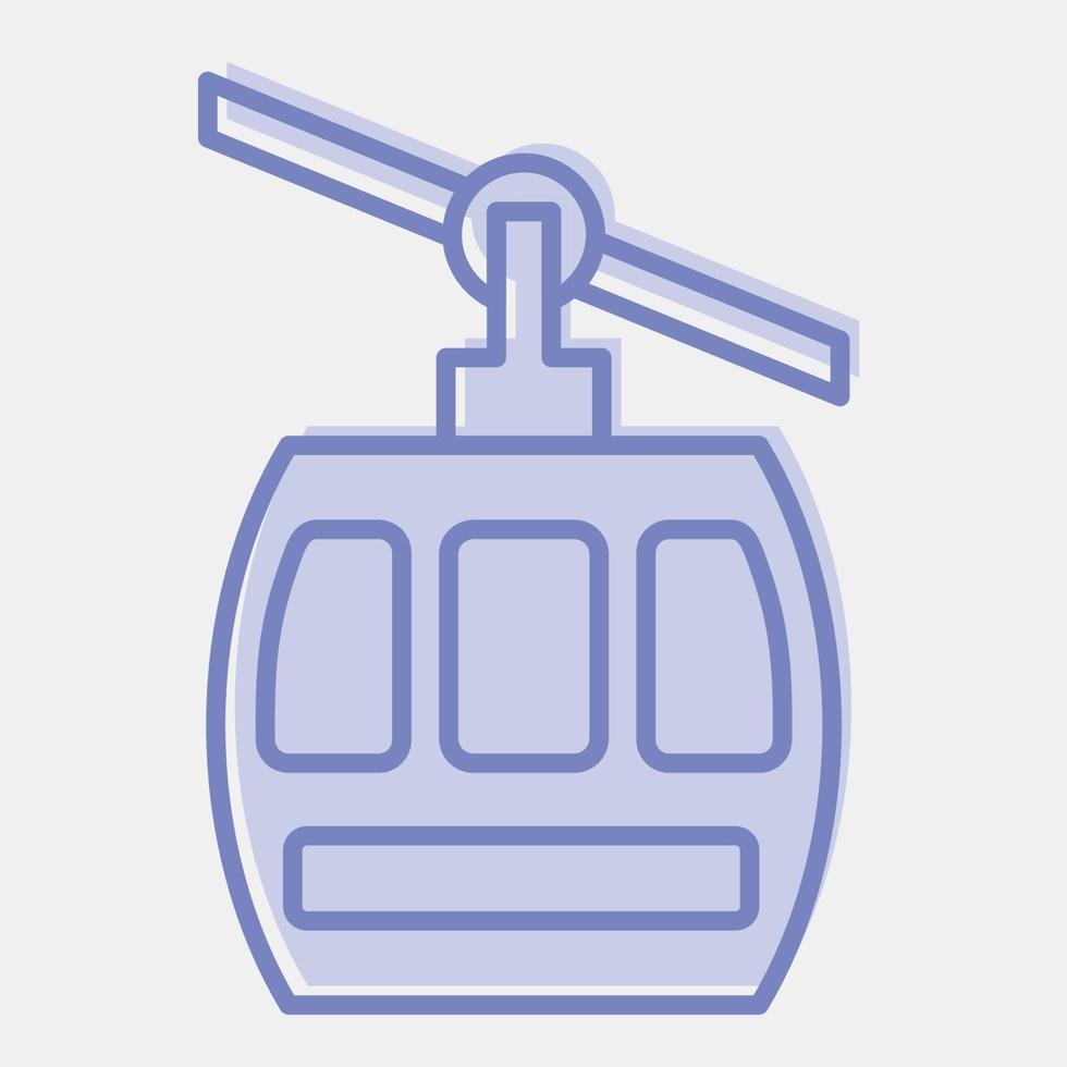 Icon cable car. Transportation elements. Icons in two tone style. Good for prints, posters, logo, sign, advertisement, etc. vector